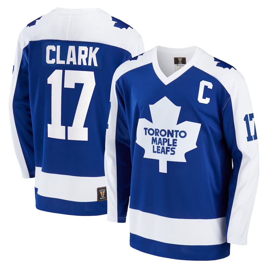 Men Toronto Maple Leafs 17 Wendel Clark Fanatics Branded Blue Breakaway Retired Player NHL Jersey
